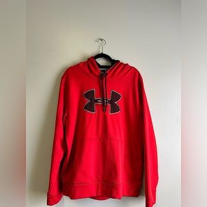 Red Under Armor Hoodie Sweatshirt Size L